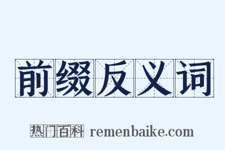 前缀反义词是什么意思的图片